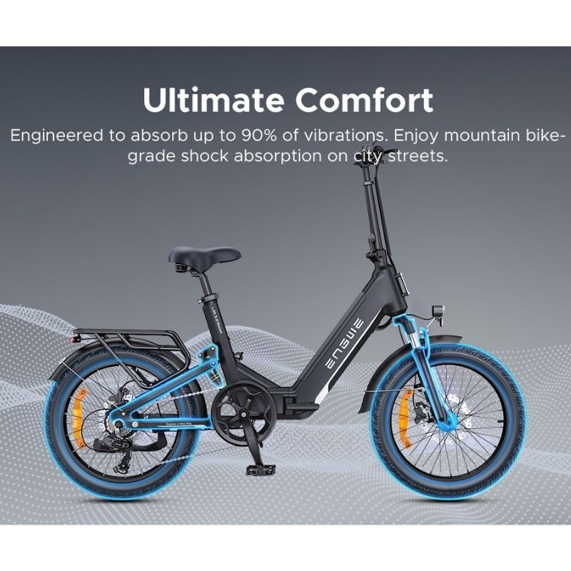ENGWE L20 3.0 BOOST STEP-THROUGH FOLDING FAT TYRE ELECTRIC BIKE 250W - Charge & Glide