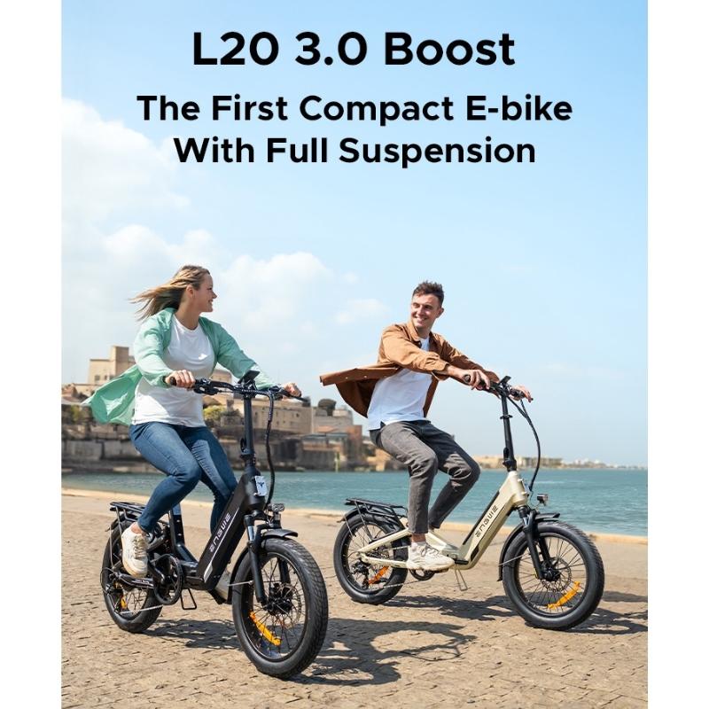ENGWE L20 3.0 BOOST STEP-THROUGH FOLDING FAT TYRE ELECTRIC BIKE 250W - Charge & Glide