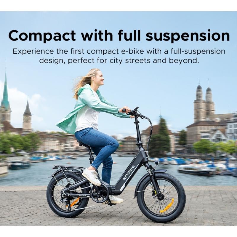 ENGWE L20 3.0 BOOST STEP-THROUGH FOLDING FAT TYRE ELECTRIC BIKE 250W - Charge & Glide