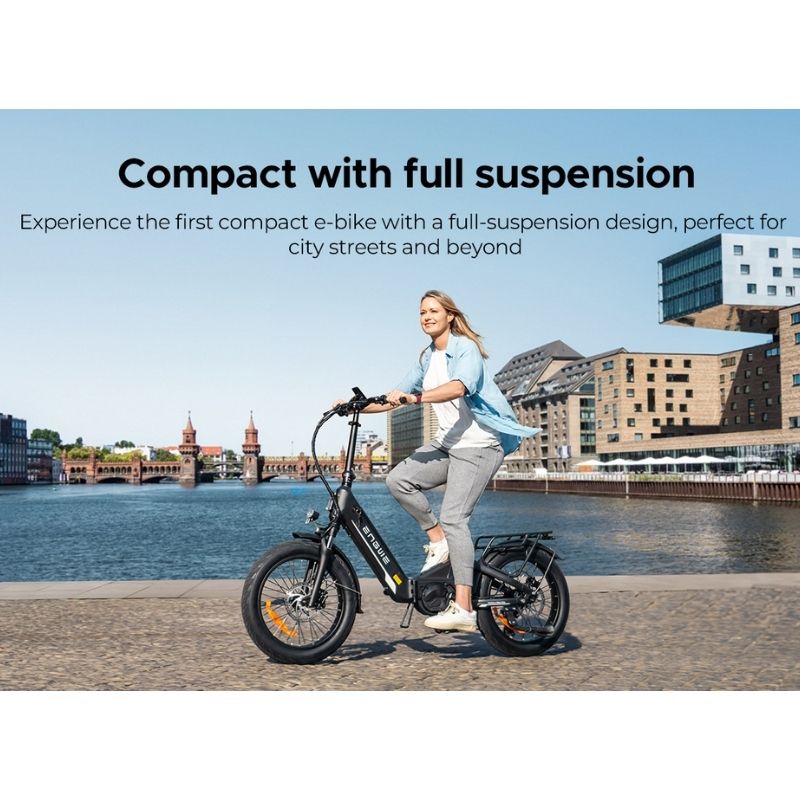 ENGWE L20 3.0 PRO MID-DRIVE FULL SUSPENSION FOLDING ELECTRIC BIKE 250W | 160KM LONG RANGE 100NM TORQUE - Charge & Glide