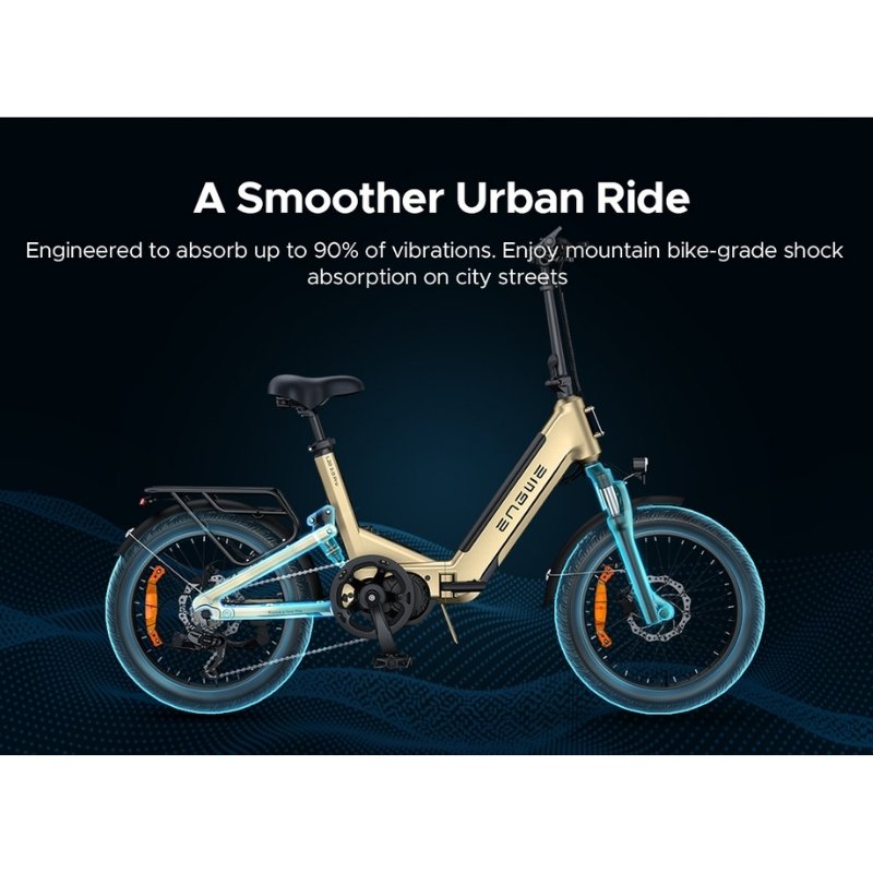 ENGWE L20 3.0 PRO MID-DRIVE FULL SUSPENSION FOLDING ELECTRIC BIKE 250W | 160KM LONG RANGE 100NM TORQUE - Charge & Glide