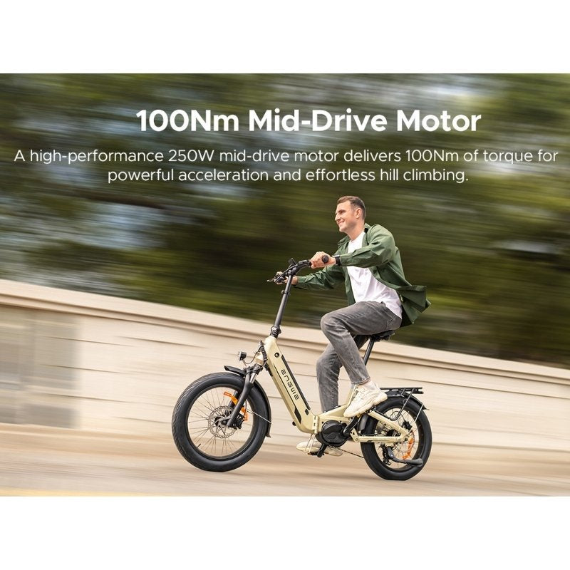 ENGWE L20 3.0 PRO MID-DRIVE FULL SUSPENSION FOLDING ELECTRIC BIKE 250W | 160KM LONG RANGE 100NM TORQUE - Charge & Glide