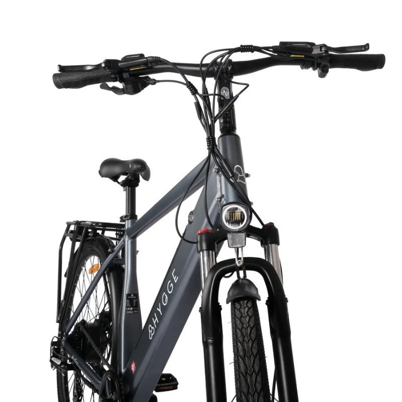 HYGGE AARHUS CITY ELECTRIC BIKE 250W | 80KM RANGE, SHIMANO 8-SPEED, GRAPHITE GREY - Charge & Glide