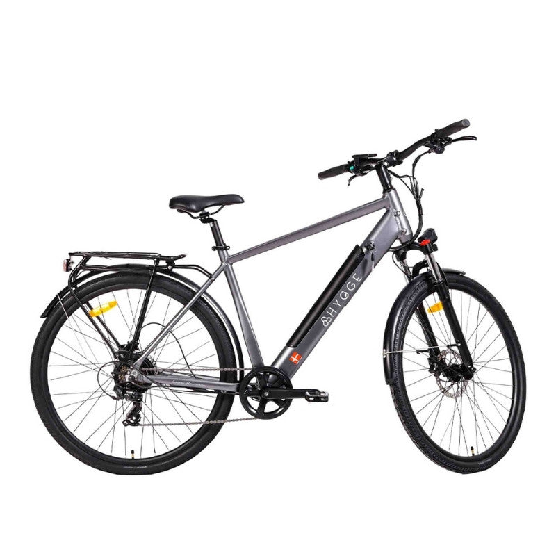 HYGGE AARHUS CITY ELECTRIC BIKE 250W | 80KM RANGE, SHIMANO 8-SPEED, GRAPHITE GREY - Charge & Glide