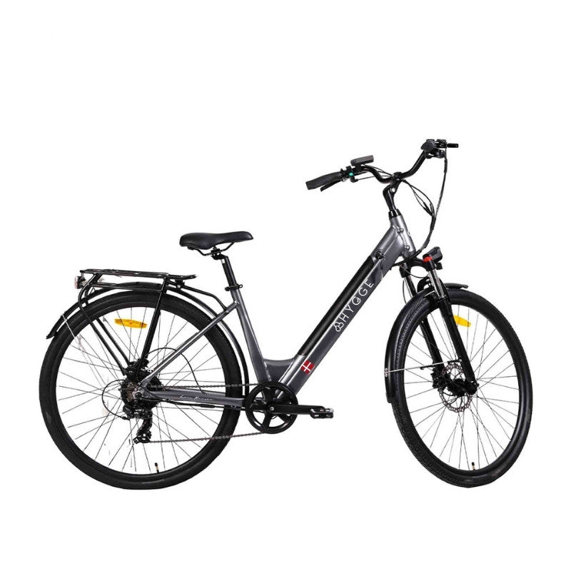 HYGGE AARHUS STEP CITY ELECTRIC BIKE 250W | 80KM RANGE, SHIMANO 8-SPEED, GRAPHITE GREY - Charge & Glide