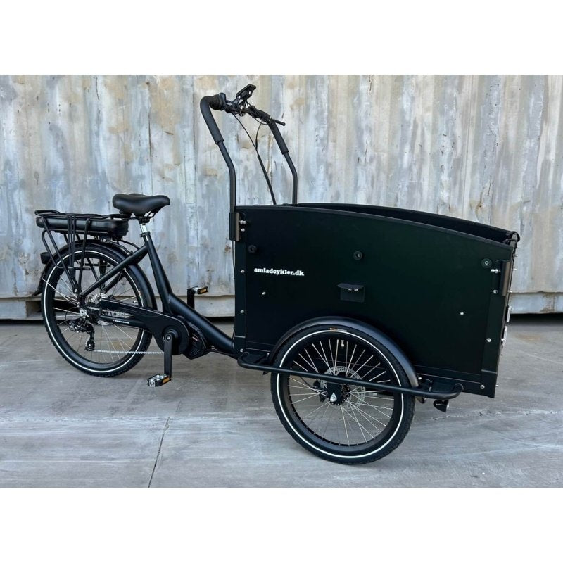AMCargoBikes Ultimate Curve Mid-Engine Electric Cargo Bike Tricycle - 250W, Seats Up To 4 Children