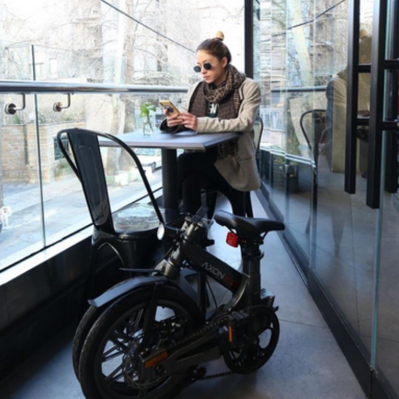 Axon Rides Pro 15Kg Lightweight Folding Electric Bike - 250W, Grey