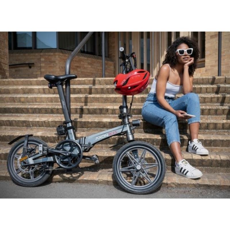 Axon Rides Pro 15Kg Lightweight Folding Electric Bike - 250W, Grey
