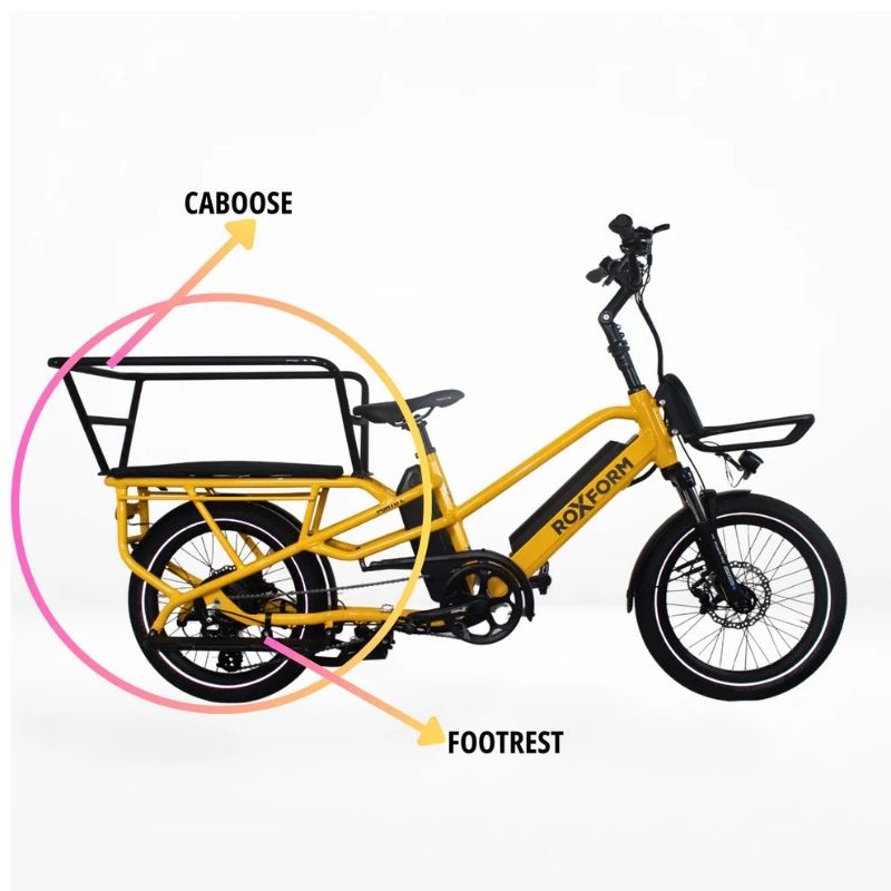 Roxform Passenger Safety Rail and Footrests for Porto S & L Electric Cargo Bikes - Charge & Glide