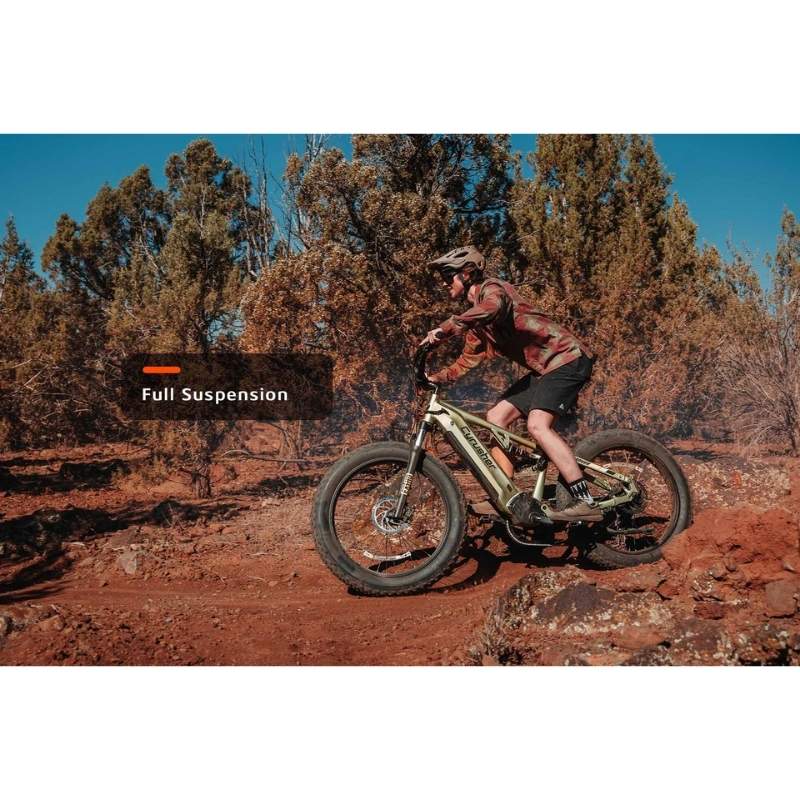 Cyrusher Rover Full-Suspension All-Terrain Fat-Tyre Electric Bike 250W - Charge & Glide