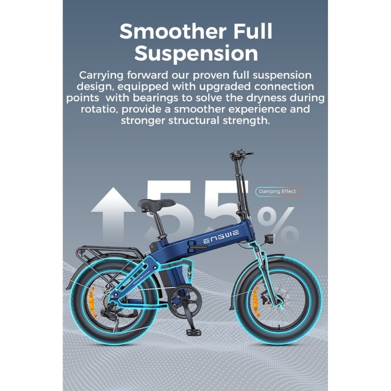 ENGWE Engine Pro 3.0 Boost Folding Full-Suspension Fat-Tyre Electric Bike - 250W