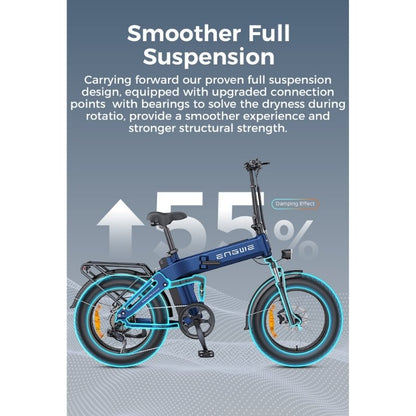 ENGWE Engine Pro 3.0 Boost Folding Full-Suspension Fat-Tyre Electric Bike - 250W