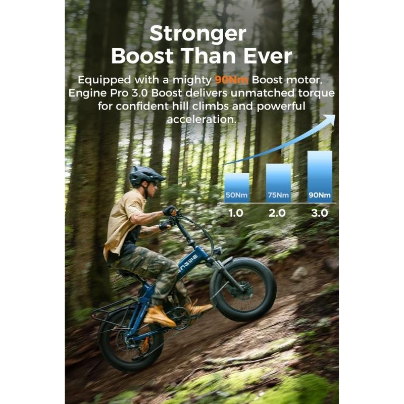 ENGWE Engine Pro 3.0 Boost Folding Full-Suspension Fat-Tyre Electric Bike - 250W
