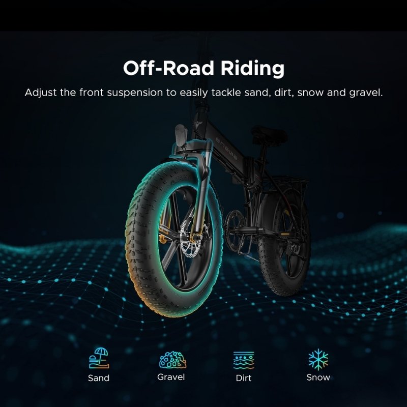 ENGWE EP-2 PRO FOLDING ALL-TERRAIN FAT-TYRE ELECTRIC BIKE - 250W - Charge & Glide