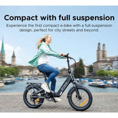 ENGWE L20 3.0 BOOST STEP-THROUGH FOLDING FAT TYRE ELECTRIC BIKE 250W - Charge & Glide