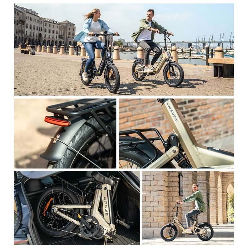 ENGWE L20 3.0 Pro Mid-Drive Full-Suspension Folding Electric Bike 250W - Charge & Glide