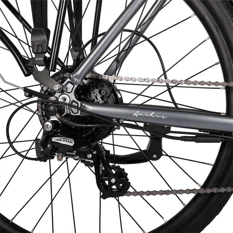 HYGGE AARHUS CITY ELECTRIC BIKE - 250W, 80KM RANGE, SHIMANO 8-SPEED, GRAPHITE GREY - Charge & Glide