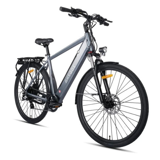 HYGGE AARHUS CITY ELECTRIC BIKE 250W | 80KM RANGE, SHIMANO 8-SPEED, GRAPHITE GREY - Charge & Glide