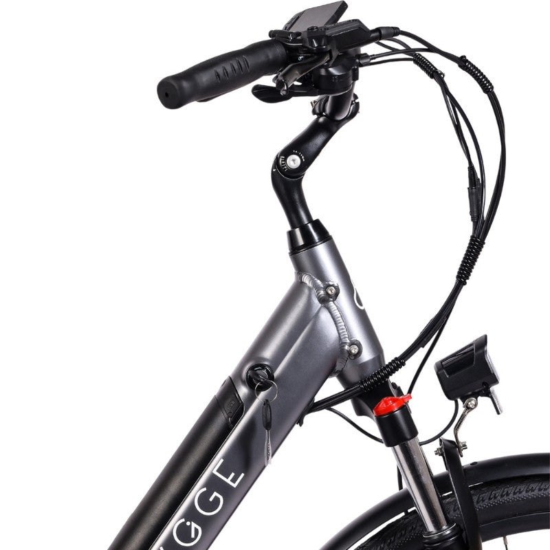 HYGGE AARHUS STEP CITY ELECTRIC BIKE - 250W, 80KM RANGE, SHIMANO 8-SPEED, GRAPHITE GREY - Charge & Glide