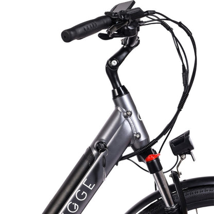 HYGGE AARHUS STEP CITY ELECTRIC BIKE - 250W, 80KM RANGE, SHIMANO 8-SPEED, GRAPHITE GREY - Charge & Glide