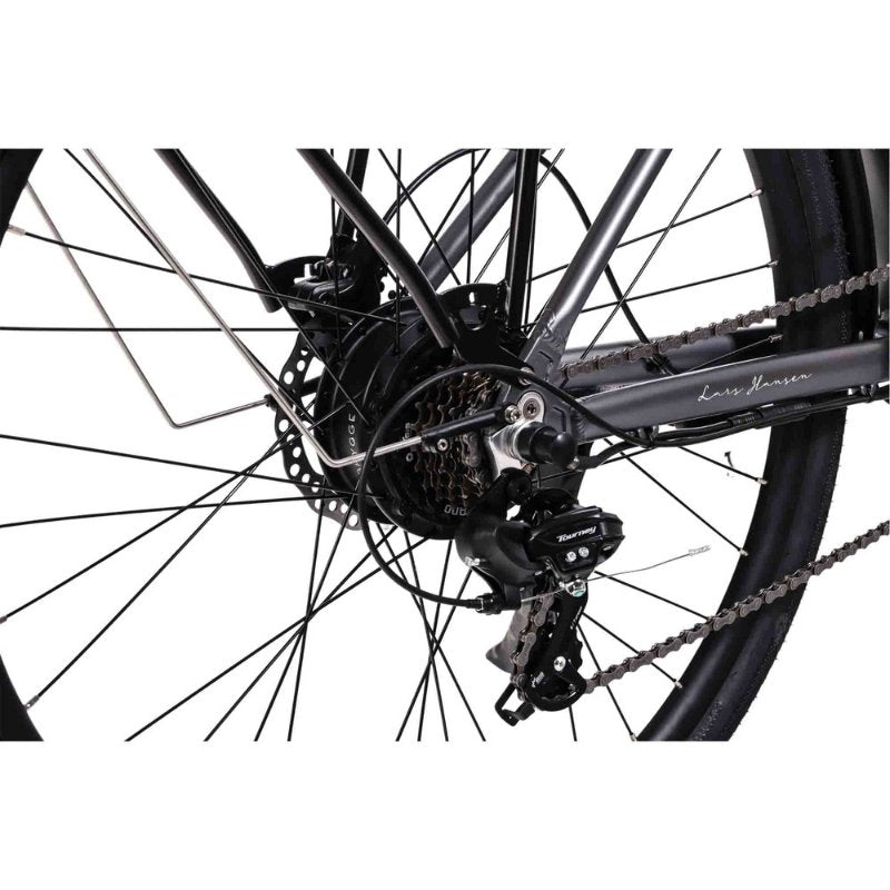 HYGGE AARHUS STEP CITY ELECTRIC BIKE - 250W, 80KM RANGE, SHIMANO 8-SPEED, GRAPHITE GREY - Charge & Glide