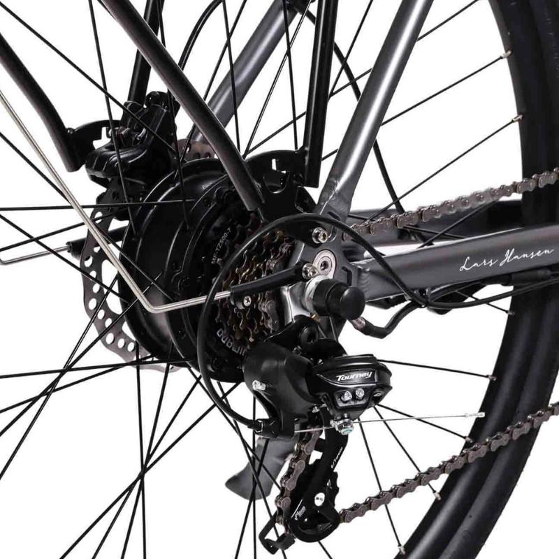 HYGGE AARHUS STEP CITY ELECTRIC BIKE - 250W, 80KM RANGE, SHIMANO 8-SPEED, GRAPHITE GREY - Charge & Glide