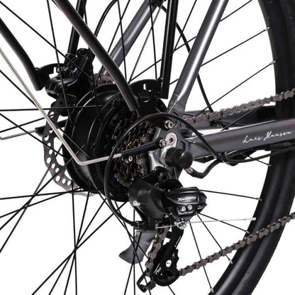 HYGGE AARHUS STEP CITY ELECTRIC BIKE - 250W, 80KM RANGE, SHIMANO 8-SPEED, GRAPHITE GREY - Charge & Glide