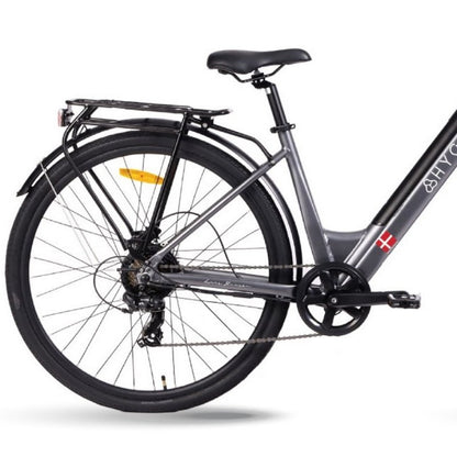 HYGGE AARHUS STEP CITY ELECTRIC BIKE - 250W, 80KM RANGE, SHIMANO 8-SPEED, GRAPHITE GREY - Charge & Glide