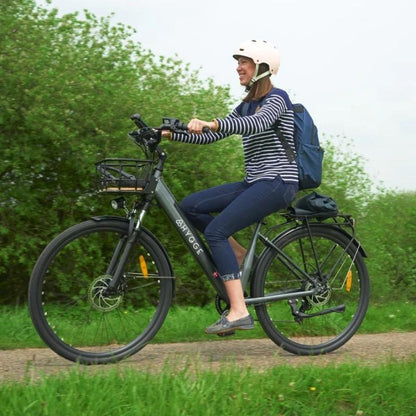 HYGGE AARHUS STEP CITY ELECTRIC BIKE - 250W, 80KM RANGE, SHIMANO 8-SPEED, GRAPHITE GREY - Charge & Glide