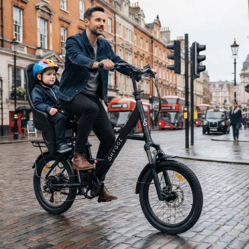 Hygge Herlev Auto Lightweight City Electric Bike 250W Charcoal Black  - Charge & Glide