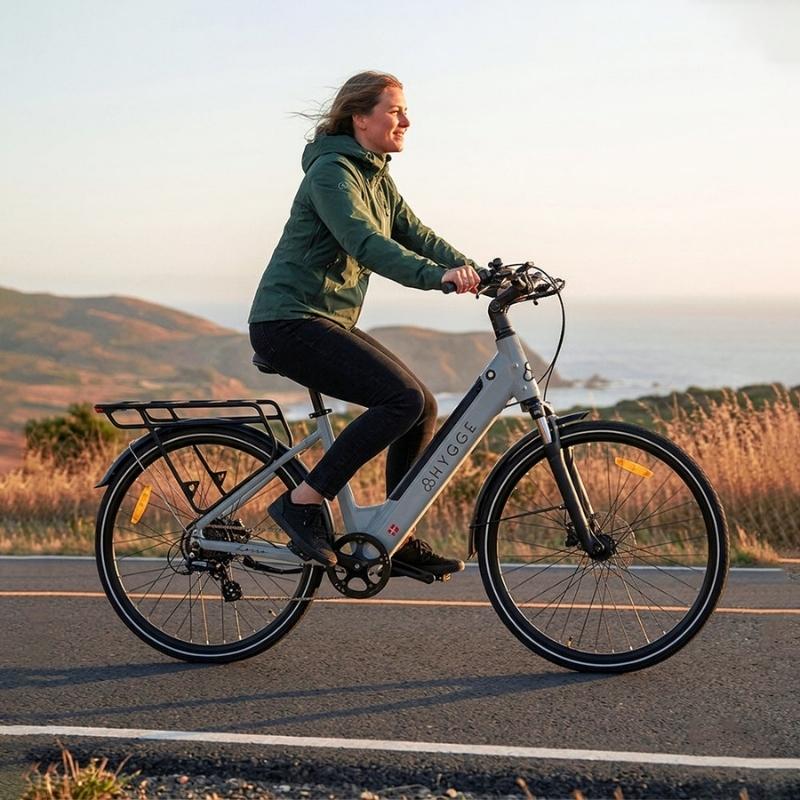 Hygge Lossø Step Step-Through Commuter E-Bike 250W, Moss Grey