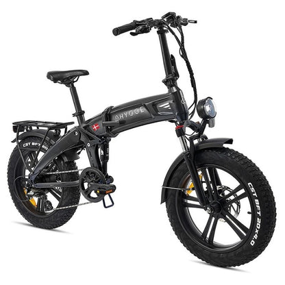HYGGE SORØ FOLDING FAT-TYRE ELECTRIC BIKE - 250W, 80KM RANGE, SHIMANO 7-SPEED, ROYAL BLUE - Charge & Glide