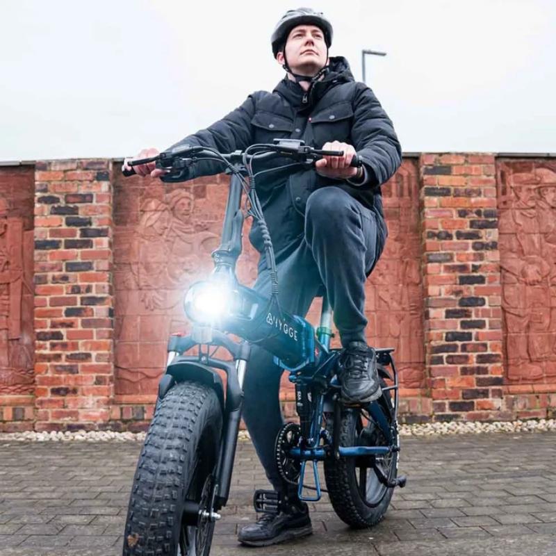 HYGGE SORØ FOLDING FAT-TYRE ELECTRIC BIKE - 250W, 80KM RANGE, SHIMANO 7-SPEED, ROYAL BLUE - Charge & Glide