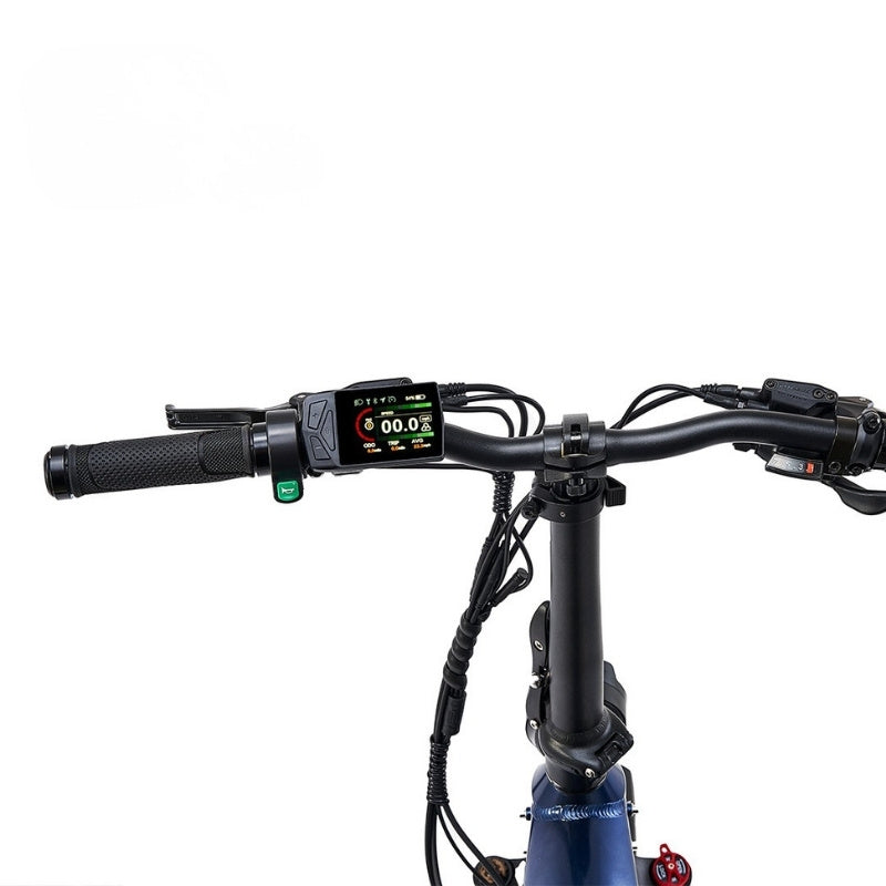 HYGGE SORØ FOLDING FAT-TYRE ELECTRIC BIKE - 250W, 80KM RANGE, SHIMANO 7-SPEED, ROYAL BLUE - Charge & Glide