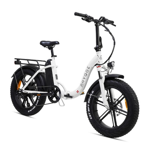 HYGGE VESTER STEP FOLDING FAT-TYRE ELECTRIC BIKE - 250W, 80KM RANGE, SHIMANO 7-SPEED - Charge & Glide