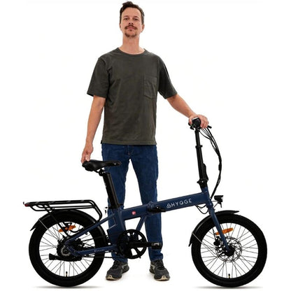 Hygge Virum Auto Folding Electric Bike 250W, Nocturne Blue  - Charge & Glide
