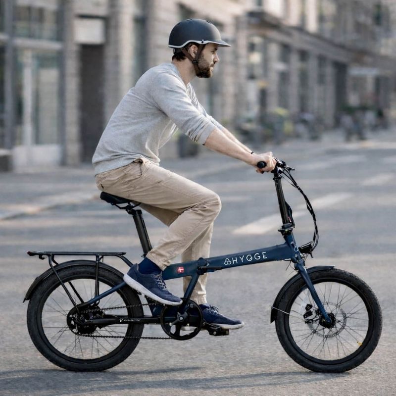 Hygge Virum Auto Folding Electric Bike 250W, Nocturne Blue  - Charge & Glide