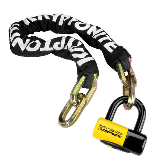Kryptonite New York Fahgettaboudit 14 mm Chain and NY Disc Lock, Sold Secure Diamond - Charge & Glide