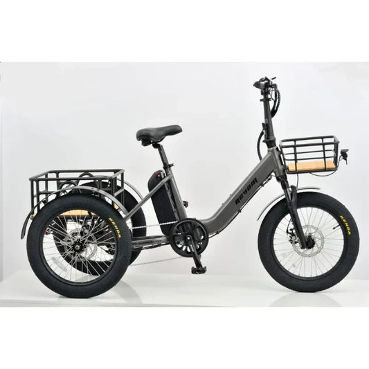 Revom T1F Folding Urban Cargo Electric Trike 250W - Space Grey - Charge & Glide