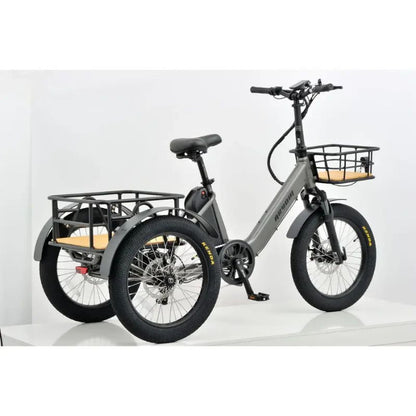 Revom T1F Folding Urban Cargo Electric Trike 250W - Space Grey - Charge & Glide