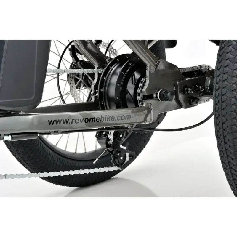 Revom T1F Folding Urban Cargo Electric Trike 250W - Space Grey - Charge & Glide