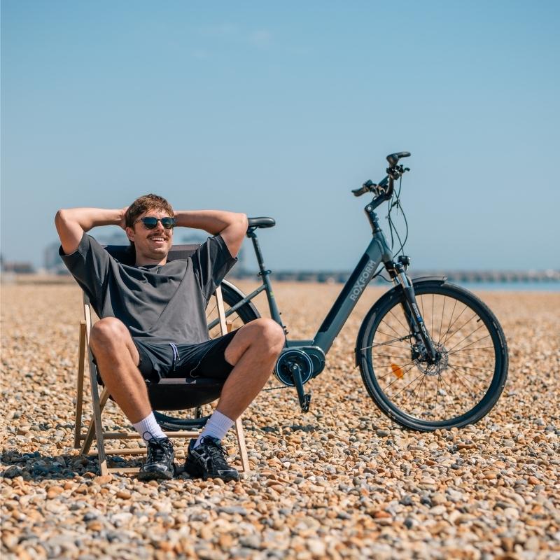 Roxform STRIDE L Mid-Drive Step-Through City Commuter Electric Bike 250W - Charge & Glide