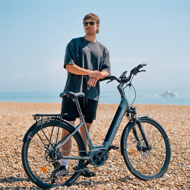 Roxform STRIDE L Mid-Drive Step-Through City Commuter Electric Bike 250W - Charge & Glide